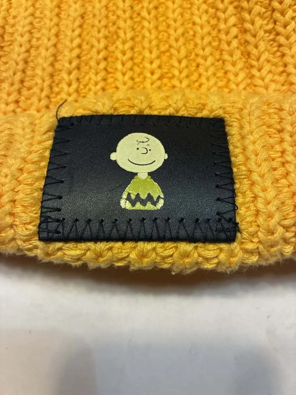 Love Your Melon Peanuts Charlie Brown Yellow Knit Beanie with Black Pom